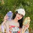 thumbnail image 4 of 450ML Creative Summer Plastic Cup, Outdoor Convenient Large Capacity Rectangular Juice Cup for Girls, Cute Lightning Water Bottle,Yellow, 4 of 5