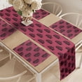 thumbnail image 2 of Ambesonne Under the Sea Table Runner & Placemats, Fish Pattern Nautical, Placemat 4 pcs + Runner 12"x72", Charcoal Grey Dried Rose, 2 of 2