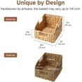 thumbnail image 2 of 2 Pcs Pantry Baskets for Organizing, Handwoven Wicker Storage Baskets, Water Hyacinth with Wooden Handles, 2 of 7