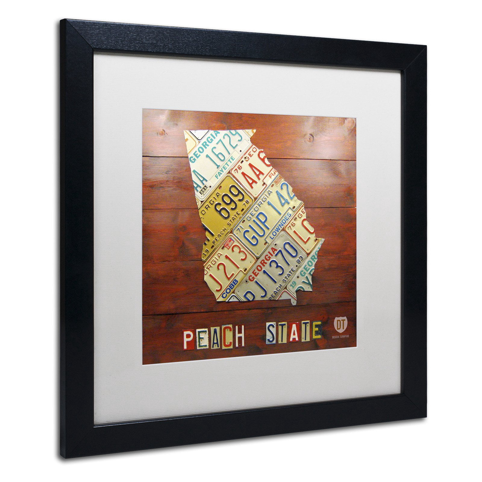 Trademark Fine Art 'Georgia Map' Canvas Art by Design Turnpike, Black Matte, Black Frame