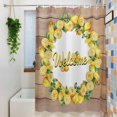 thumbnail image 3 of Welcome Summer Lemon Shower Curtain, 36" x 72", Farmhouse Linen Fruit Wood Grain Waterproof Bathroom Curtain Washable Shower Curtain Set with 12 Hooks, 3 of 8