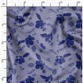thumbnail image 2 of Soimoi Pure Silk Blue Fabric By the Yard - 42 Inch Wide - Florals, Leaves Print Fabric - Elegant & Beautiful Patterns for Fashion and Home Decor Printed Fabric, 2 of 6
