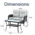 thumbnail image 3 of POCASSY 2 Piece Rattan Sofa Seating Group with Cushions, 3 of 5