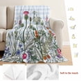 thumbnail image 5 of Spring Floral Blanket Soft Cozy Warm Throw Blanket for Couch, Plush Fuzzy Flannel Fleece Blankets for Sofa, Blue Plaid Botanical Flowers Butterfly Bed Blankets Lightweight Gifts for Women, 40"x50", 5 of 9