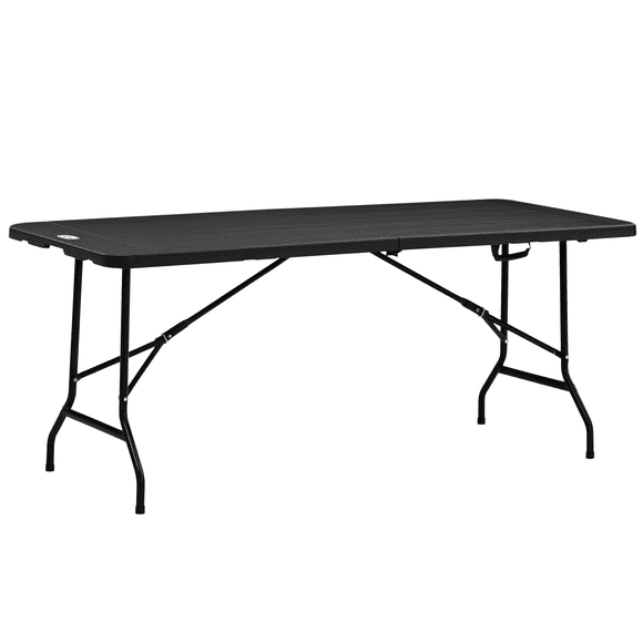 Outsunny 6 FT Outdoor Dining Table for 6, Folding Patio Table Steel Legs