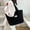 Black, variant on Letter Patch Decor Corduroy Shopper Bag Women Shoulder Bags Ladies Handbag Student Bag Cute Crossbody Monogrammed Satchel Bag Women Gift