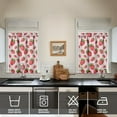 thumbnail image 4 of Kitchen Curtains 36 Inch Short - 3 Panel Set Strawberry Print, Rod Pocket Window Curtains 100% Polyester, Cute Fruit Valance for Farmhouse, Cafe, Living Room, Bedroom, Easy Wash, 4 of 6