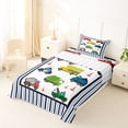thumbnail image 5 of Manfei Police Car Twin Sheets,Striped Pattern Bedding,White,3 Pieces,1 Fitted Sheet and 1 Pillowcase, 5 of 6