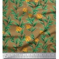 thumbnail image 1 of Soimoi Cotton Cambric Fabric Leaves & Rose Floral Fabric Prints By Yard 42 Inch Wide, 1 of 1