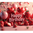thumbnail image 3 of Pink Themed Happy Birthday Banner with Strawberry Elements Backdrop Party Decorations for Birthday Party Photography Props Celebrations Decor Background, 3 of 3
