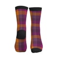 thumbnail image 3 of Crew Socks for Women Men, Purple Yellow Buffalo Plaid  Moisture Running Athletic Football Striped Socks Cushion Tube Socks, 3 of 7