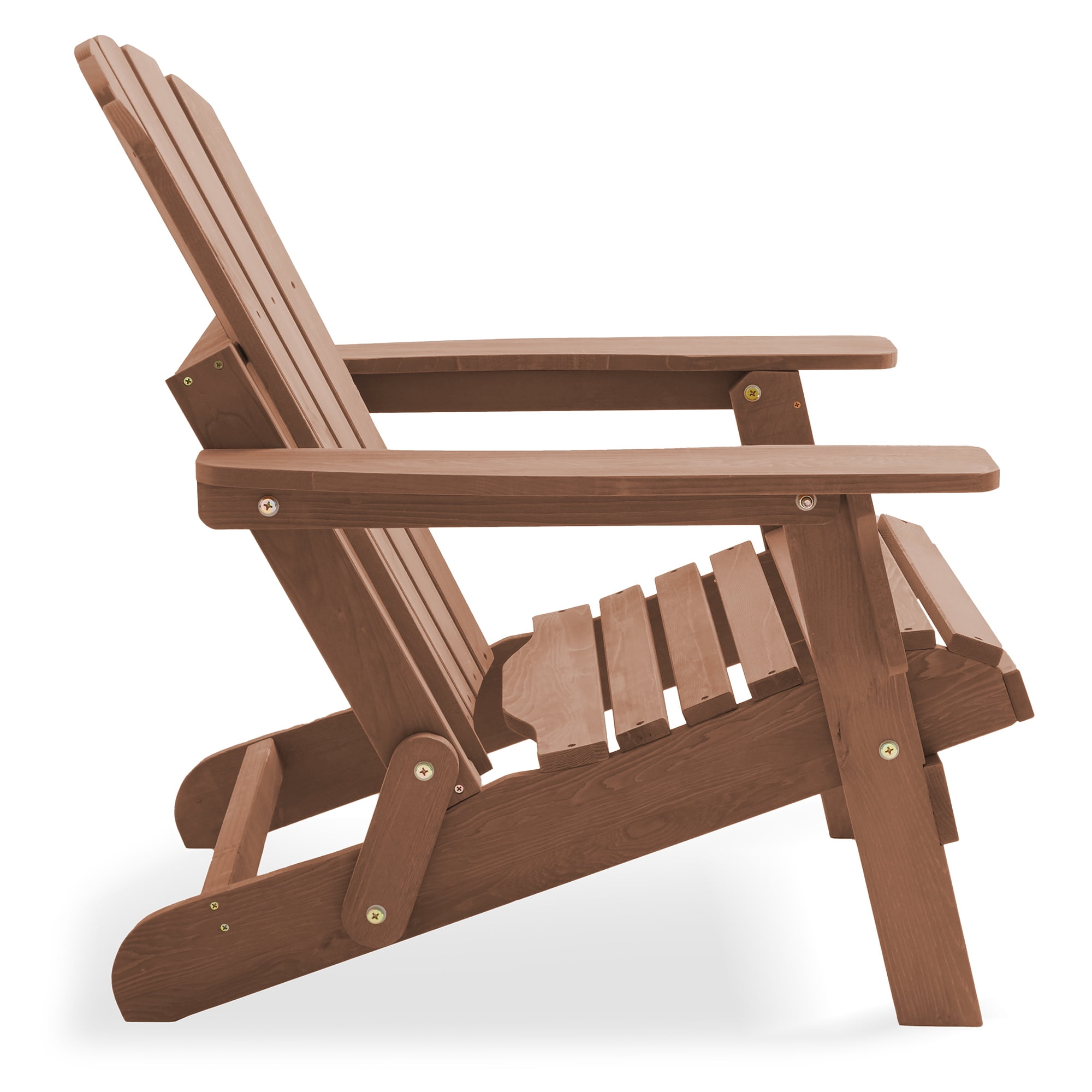 Oversized Folding Adirondack Chair, Cedar Wood Outdoor Fire Pit Lounge Chairs for Patio, Deck, Lawn, Garden, Partially Pre-Assembled - Espresso