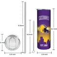 thumbnail image 2 of 20oz Football Minnesota Stainless Steel Tumbler with Lid and Straw for Football Fans Gifts Football Skinny Travel Mug Tumbler Cup for Men Women Keeps Drinks Cold & Hot, 2 of 6