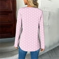 thumbnail image 5 of Workout Tops for Women, Long Sleeve Womens Tops Dressy Polka Dot Graphic V Neck T Shirts Loose Fit Button Three Quarter Work Blouse, 5 of 7