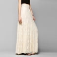 thumbnail image 3 of SHCKE Womens Floral Lace Elastic Long Skirts A Line Summer Skirt Long Maxi Skirts Elastic Waist Long Maxi Skirt Beach A-Line Dress, 3 of 4