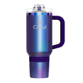 thumbnail image 3 of (2 pack) Cirkul 40oz All-Day StrawSip Double-Wall Insulated Stainless Steel Tumbler with Handle, Chameleon (Purple Green), 3 of 9
