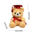 thumbnail image 3 of Mouliraty Graduation Light Brown Bear with Cap, Hat Is 7.1 Inches Tall Made of Plushs Toy It Is A Graduation Gift/celebration Souvenir/home Decoration, Red, 3 of 6