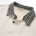 thumbnail image 4 of Rrxhxhs Golf Shirts for Men Summer Plaid Spliced Collar Short Sleeve Lightweight Casual Tops,L, 4 of 8