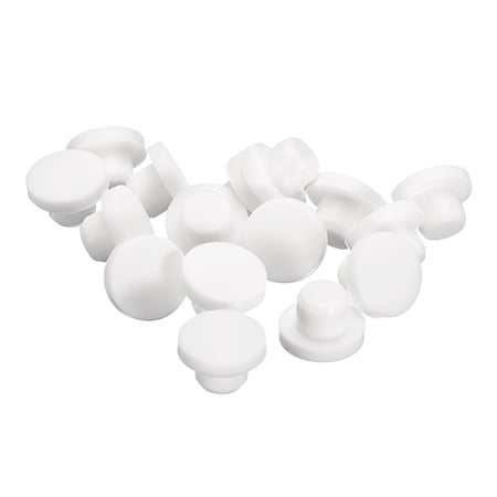 Uxcell 16 Pieces White Rubber Stopper 13mm Plug Holes for 12.5-12.8mm/0.49-0.5 Hole