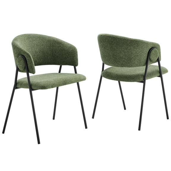 Side Dining Chair, Set of 2, Black, Fabric, Bar Pub Cafe Bistro Dining Kitchen Hospitality Restaurant, Modern Contemporary, HB37468