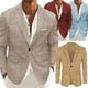 thumbnail image 2 of Trajes casuales para hombre, chaqueta deportiva de lino, chaqueta individual, solapa con muescas, traje masculino para verano, playa, vestidos de boda, fiesta, disfraces de lino, 2 of 4