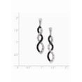 thumbnail image 2 of Primal Silver Sterling Silver and Black Rhodium with Black and White Cubic Zirconia Twisted Post Earrings, 2 of 4