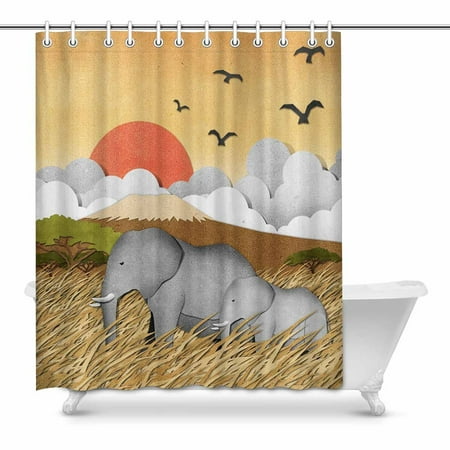 Pop Elephant Bathroom Shower Curtain 66x72 Inch Walmart Canada