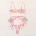 thumbnail image 3 of WZXFASHION Colorful Printed Star Moon Embroidery Thong Temptation Underwear Garter Belt Intimates Pink L, 3 of 8