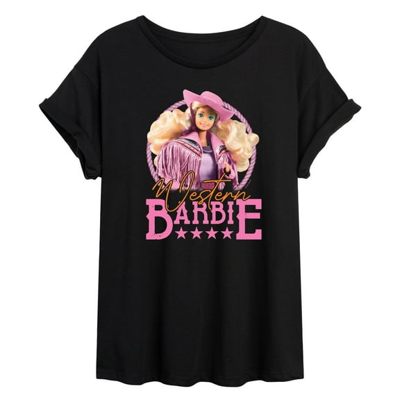 Barbie - Western - Juniors Oversized Graphic T-Shirt