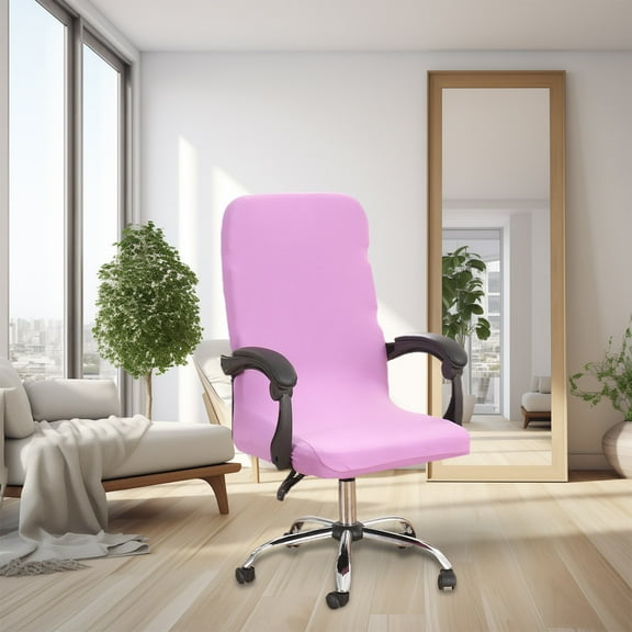Xecvkr Solid Color Brushed Chair Cover High Elastic Seat Slipcover Soft Comfortable Waterproof Dirtproof for Dining Office Chair Medium 1pc