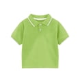 thumbnail image 2 of Antinious Toddler Boys Girls Summer Casual Solid Short Sleeve Lapel School Uniform Top,Green,130, 2 of 3
