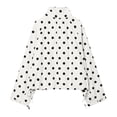 thumbnail image 5 of Sewkxo Colorful world Womens Polka Dot Jacket Drawstring Hem Button Front Cropped Lightweight Jacket Relaxed fit Coat with Pockets,White L, 5 of 6