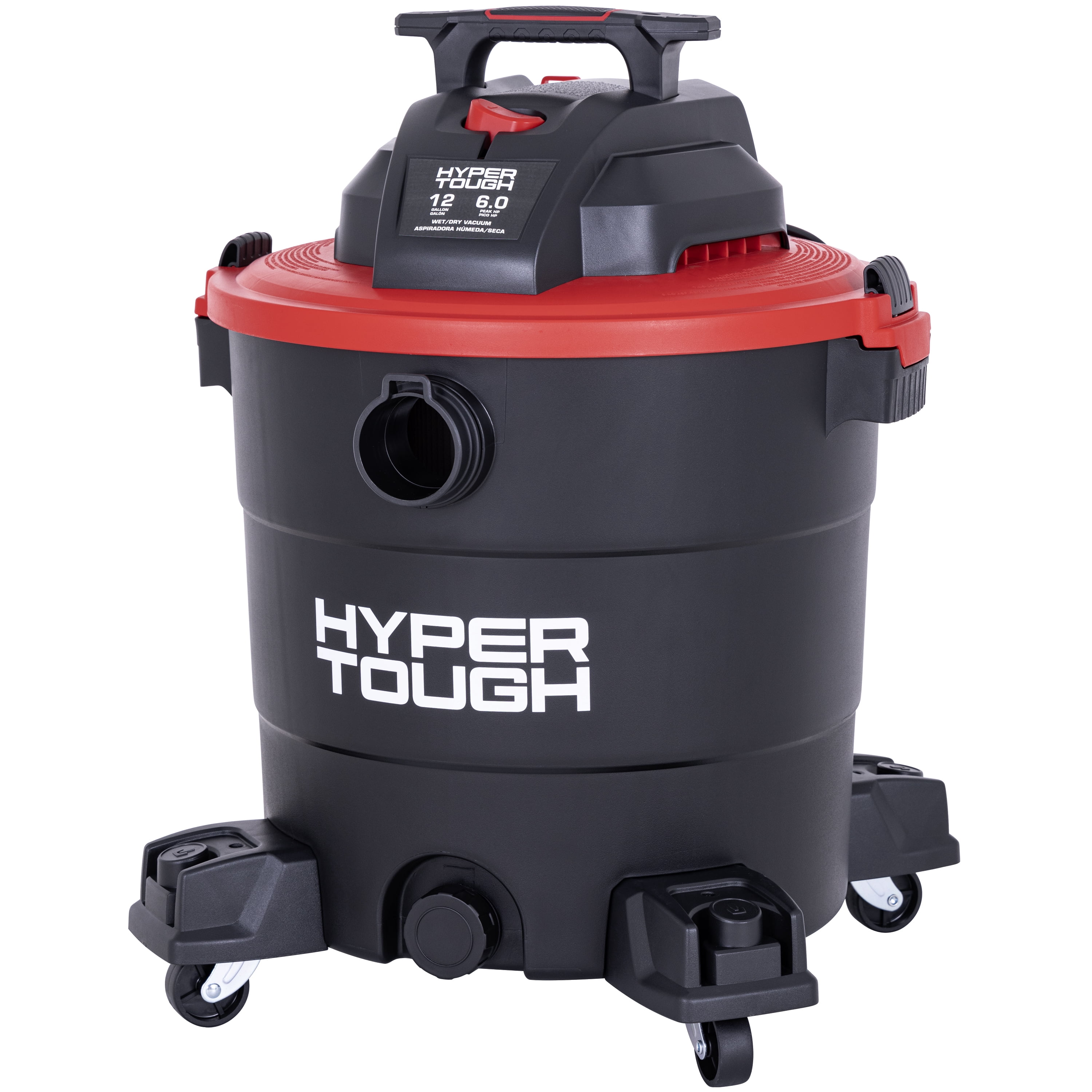 Hyper Tough 12 Gallon 6HP Poly Wet/Dry Vacuum for Home, Car, Garage & Workshop