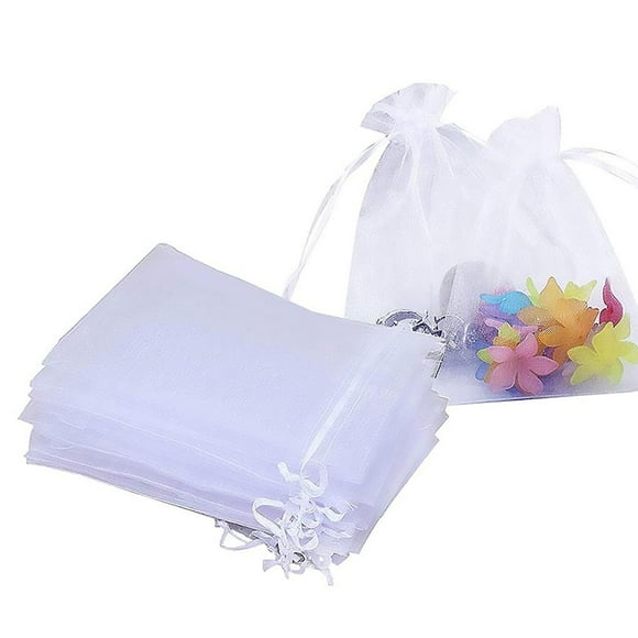 Xingzhi White for Organza Gift Pouches Bags 10x15cm Sachets Drawstring Bags Wedding for Organza Bag for Wedding Jewelry Party