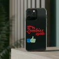 thumbnail image 3 of DistinctInk Clear Hybrid Case for Apple iPhone 15 Pro Max (6.7" Screen) - Zombies Eat Brains You're Safe - Slim Profile Design, 3 of 9