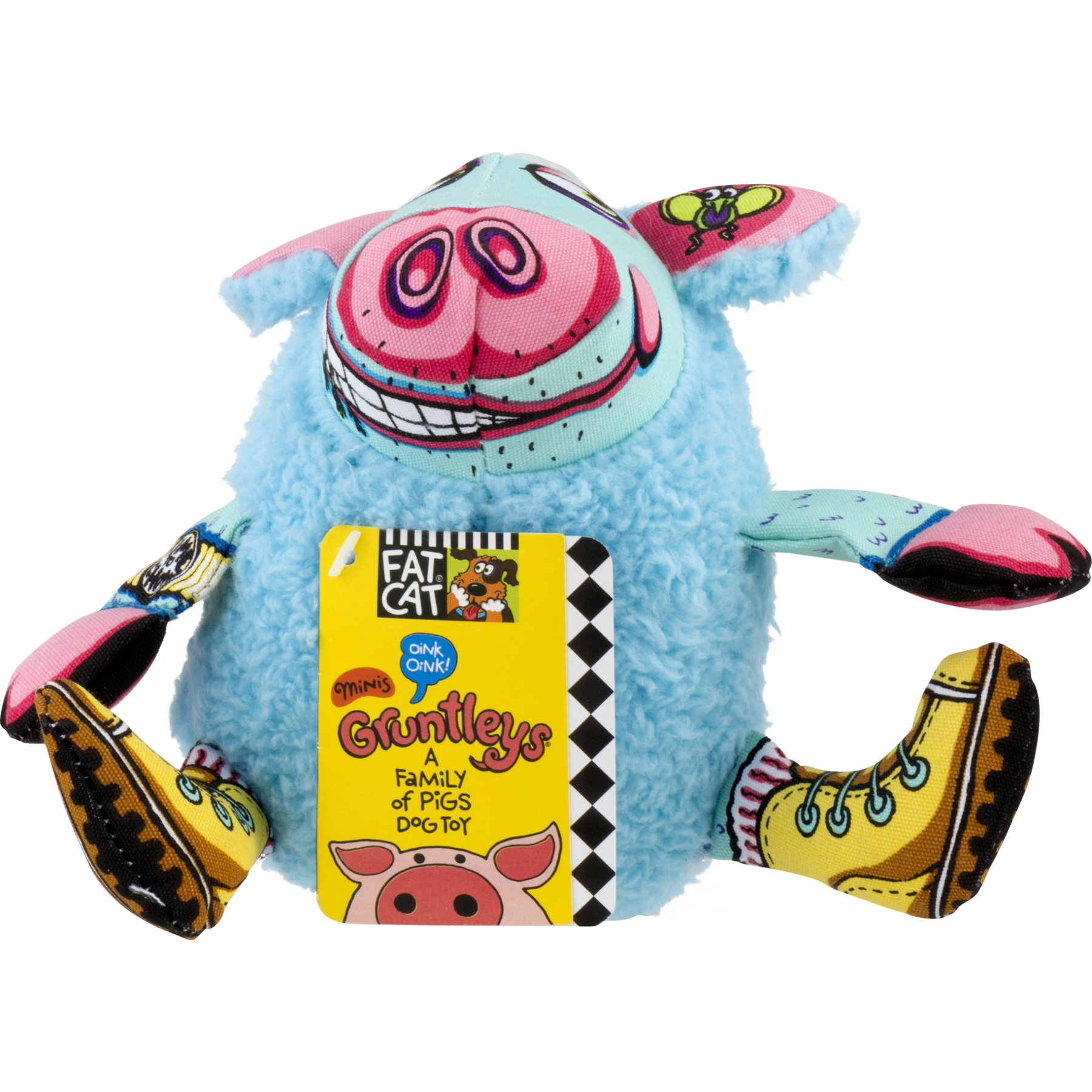 Fat Cat Gruntleys Minis Durable Dog Toy, Multicolor