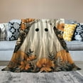 thumbnail image 5 of Creowell Ghost Flowers Pumpkins Cozy Decorative Blanket, Reversible Soft Fuzzy Blanket for All Seasons 40*50in, 5 of 7