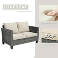 thumbnail image 3 of XIZZI Outdoor Furniture 50" Loveseat Sofa Couch with Gray Wicker Rattan(Beige Cushion), 3 of 8
