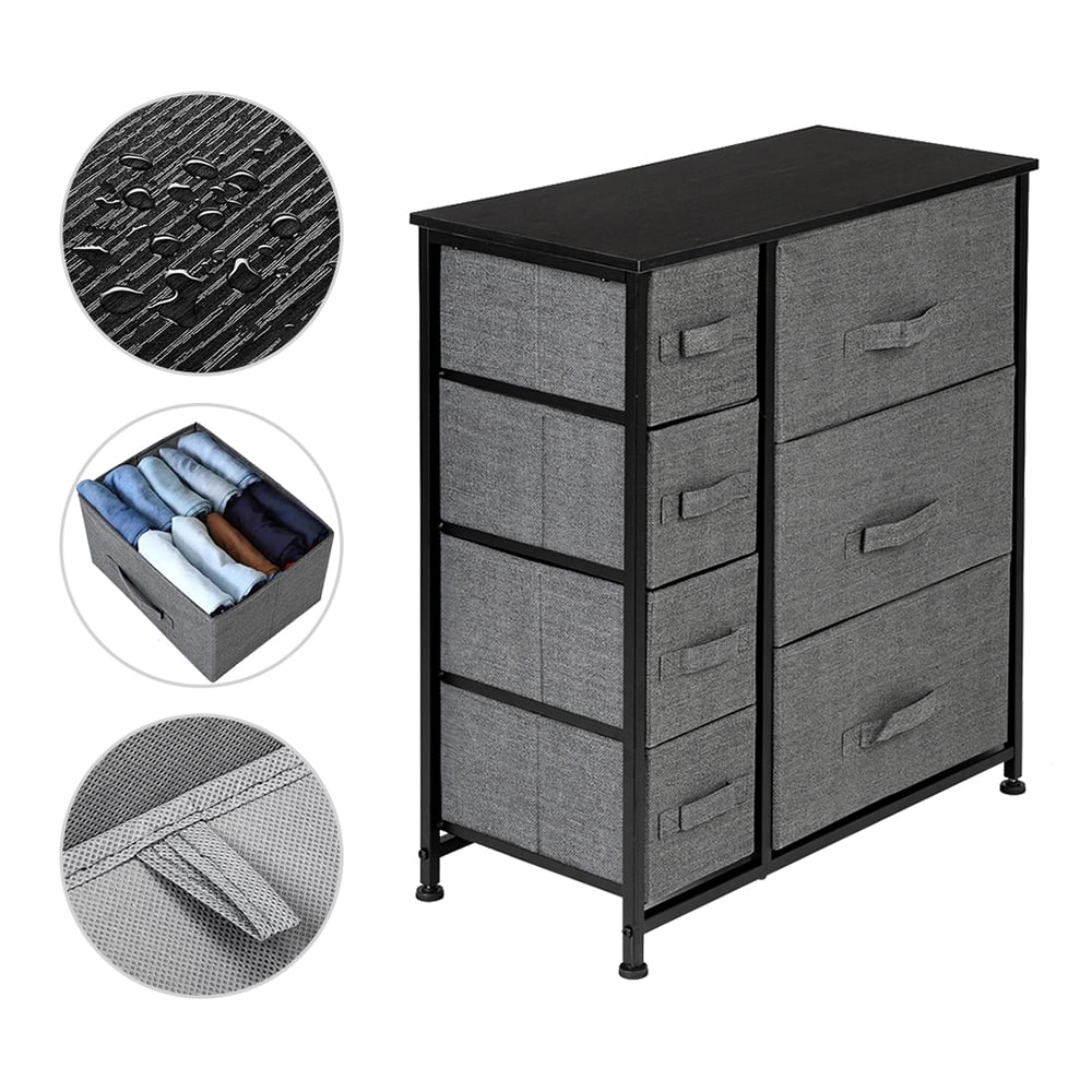 Lowestbest Drawer Dresser, Dresser Drawer Organizer 7 Drawers, End Table Storage Cabinet, Easy Pull Fabric Bins, Wooden Side Table for Bedroom, Hallway, Entryway Furniture, Gray Lowestbest Drawer Dresser, Dresser Drawer Organizer 7 Drawers, End Table Storage Cabinet, Easy Pull Fabric Bins, Wooden Side Table for Bedroom, Hallway, Entryway Furniture, Gray