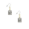 thumbnail image 2 of Delight Jewelry Silvertone Pebble Border Initial - D Gold Tone Infinity French Earrings, 2 of 4