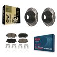 thumbnail image 1 of Transit Auto Kit de Rotors de Frein à Disque à Fentes Percées et Plaquettes en Céramique pour Voiture 2014-2015 Kia Sorento avec Étriers Peints Rouges KDC-100698, 1 of 11