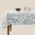 thumbnail image 4 of Grey Teal Leaf Tablecloth Square 60x60 Inch Rustic Spring Summer Watercolor Leaves Table Cloth Waterproof Fabric Farmhouse Decorations for Home Kitchen Dining, 4 of 6