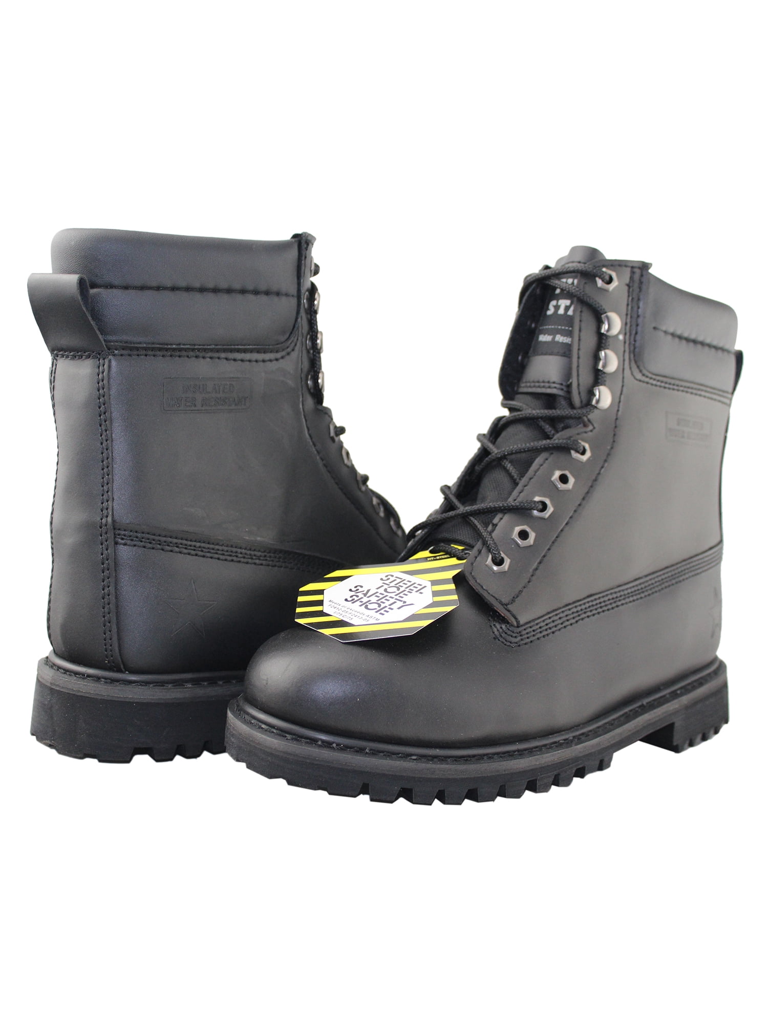 Mens Steel Toe Leather Work Shoes 