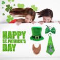 thumbnail image 3 of Wdftyju Disfraz de fiesta - 4 piezas Disfraces del día de San Patricio con sombrero Barba Corbata Pajarita Wdftyju 6nf3pn8gm3cq9re3D03, 3 of 9