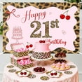 thumbnail image 5 of 6x4FT Cheetah 21st Birthday Backdrop Pink Leopard Bow 21st Birthday Photography Background Jungle Safari Cheetah Wild 21st Bday Party Decorations Banner Supplies Photo Booth Props, 5 of 6