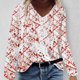 thumbnail image 2 of Mujeres Tallas grandes Casual Cuello en V Suelto Impreso Manga larga Tops Mujer Blusa Fridja  fjkfkj4178, 2 of 5