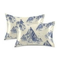 thumbnail image 2 of Blue Mountain Pattern King Size Satin Pillowcase 20''x40'' Double-Sided Print Soft Wrinkle Resistant, 2 of 9