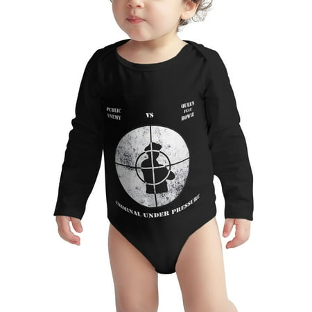 

Pu-blic Baby onesie En-emy Baby Boy Girl Long Sleeve Bodysuit Snap Closure Black 18 Months