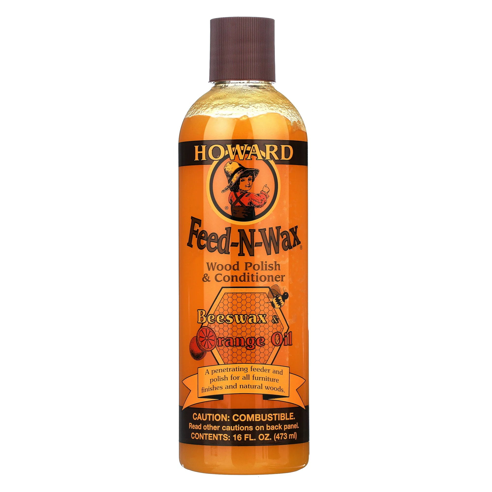 Howard Feed-N-Wax 16 Oz Wood Preserver with Carnauba Wax, Beeswax