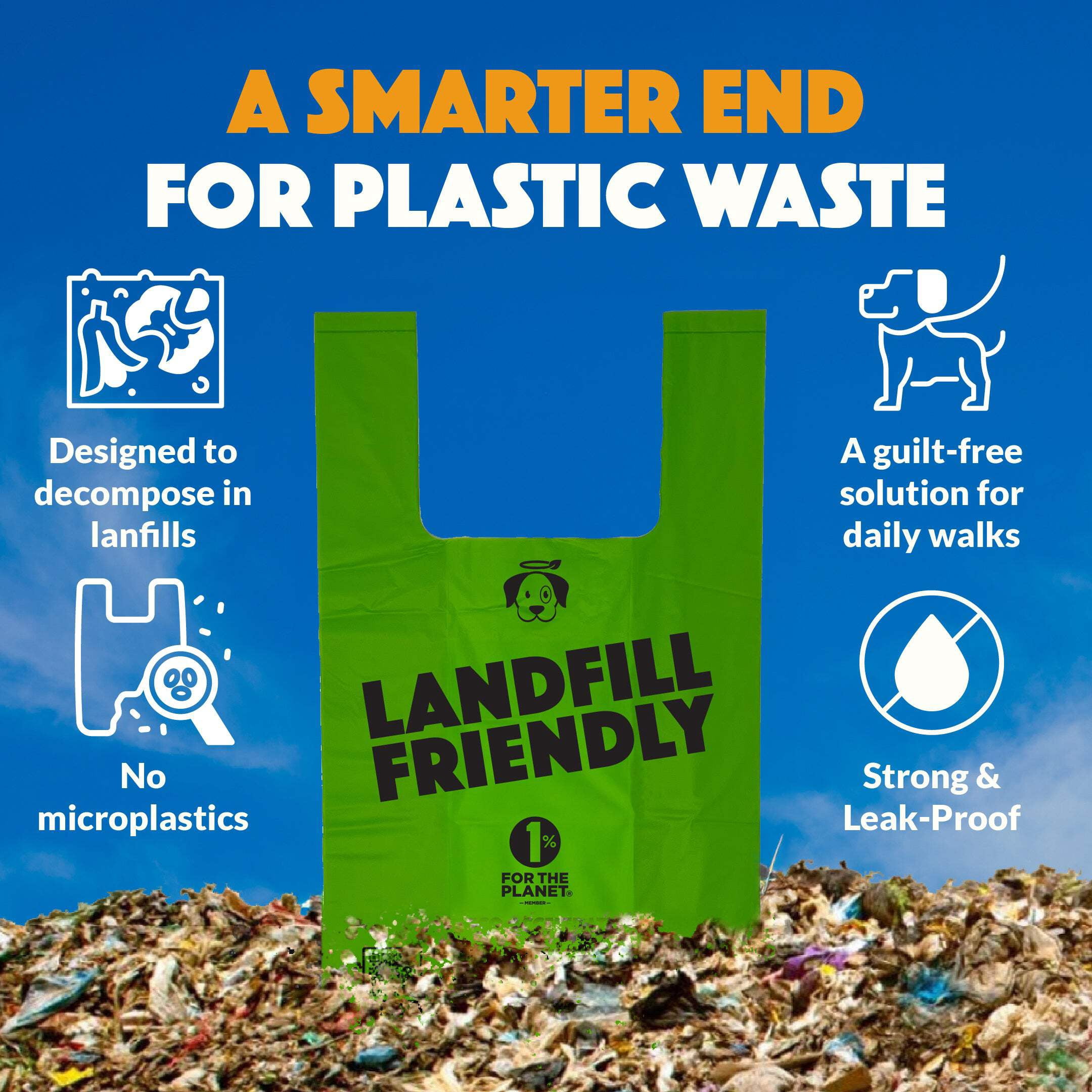 Landfill-Friendly Grab  Go XL Handle Bags - 90 Bags
